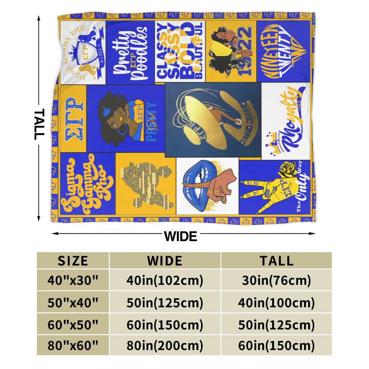 Sigma Gamma Rho Sorority Paraphernalia Gifts for Women Lightweight Flannel Throw Blankets 1922 Poodle Gifts Idea 80"x60"