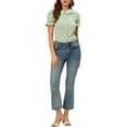 thumbnail image 2 of Allegra K Women's Peter Pan Collar Top Blouse Ruffle Puff Sleeve Stars Button Down Shirt, 2 of 5