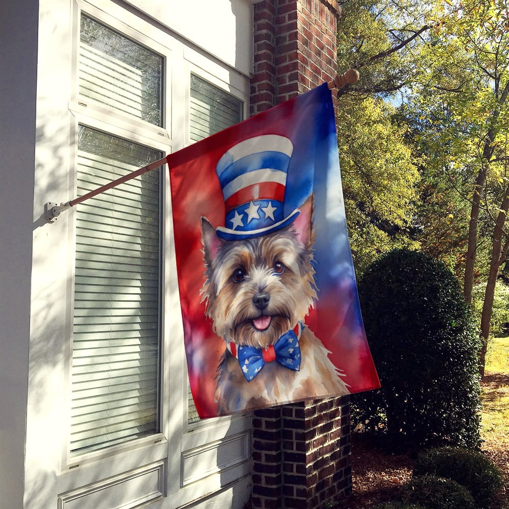 Cairn Terrier Patriotic American House Flag 28 in x 40 in