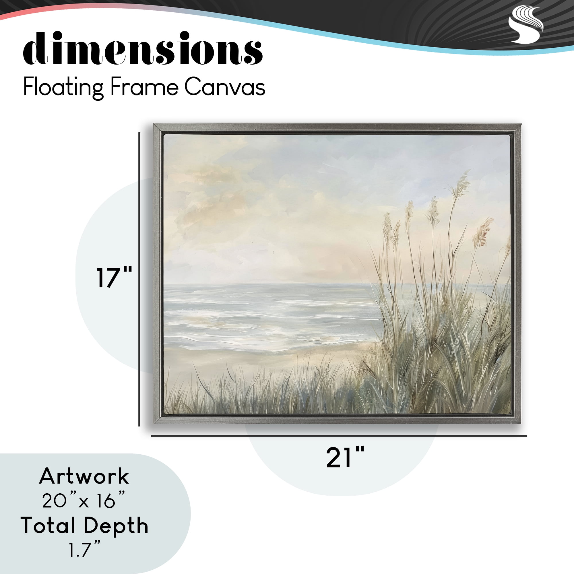 Stupell Industries Scenic Beach Dunes at Dawn Gray Framed Floater Canvas Wall Art, design by Petal Prints Design