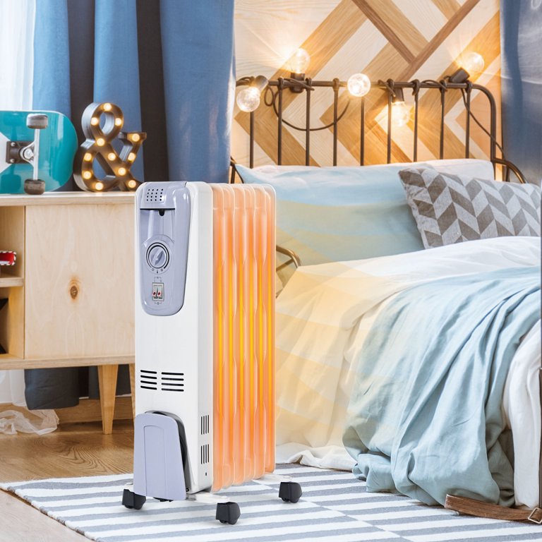 Gymax 1500W Oil Filled Space Heater Radiator w/ Adjustable Thermostat Home  Office - Walmart.com