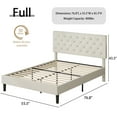 thumbnail image 6 of 4 Ever Winner Full Size Upholstered Platform Bed Frame with Headboard, Cream, 6 of 7