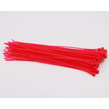 8" x 40 LB Cable Ties (100/bag) - Fluorescent Pink