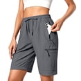 thumbnail image 5 of Women's Lightweight Hiking Cargo Shorts Quick Dry Athletic Shorts Camping Travel Golf Zipper Pockets Water Resistant Dark Gray XL, 5 of 6