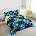 thumbnail image 3 of Homewish Boys Girls Yellow Truck Bedding Comforter Set 2pcs,Cartoon Car Twin Comforter Sets Microfiber,Geometric Plaid Grid Breathable Bedding Set,Super Cozy Room Decor,Reversible, 3 of 8