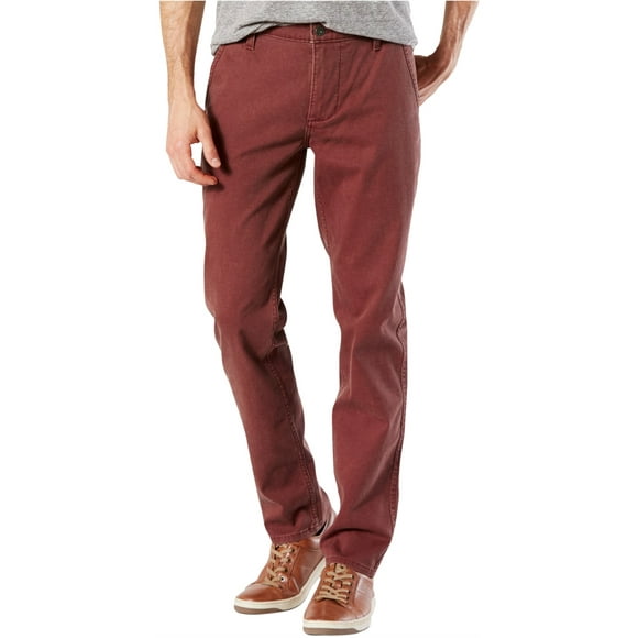 Dockers Mens Tape  red Alpha Khaki Casual Chino Pants, Red, 32W x 32L