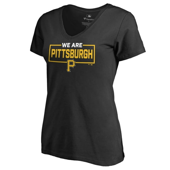 Women's Black Pittsburgh Pirates We Are Icon V-Neck T-Shirt