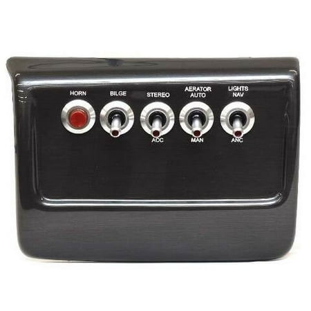 Lowe Boat Toggle Switch Panel 2409937 | w/ Fuse Block Metallic