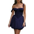 thumbnail image 1 of Fortune Robe Mini Fluide Sans Manches Col Carré Robe Trapèze, 1 of 2