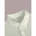 thumbnail image 5 of Men 2 Piece Matching Summer Outfit Stripe Texture Short Sleeve Button Up Shirt and Shorts Casual Vacation Set, 5 of 7