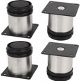 thumbnail image 1 of Jinsinto Ensemble de 4 Pieds de Meubles de Cuisine en Acier Inoxydable - Réglables - Ronds - 50 x 60 mm, 1 of 4
