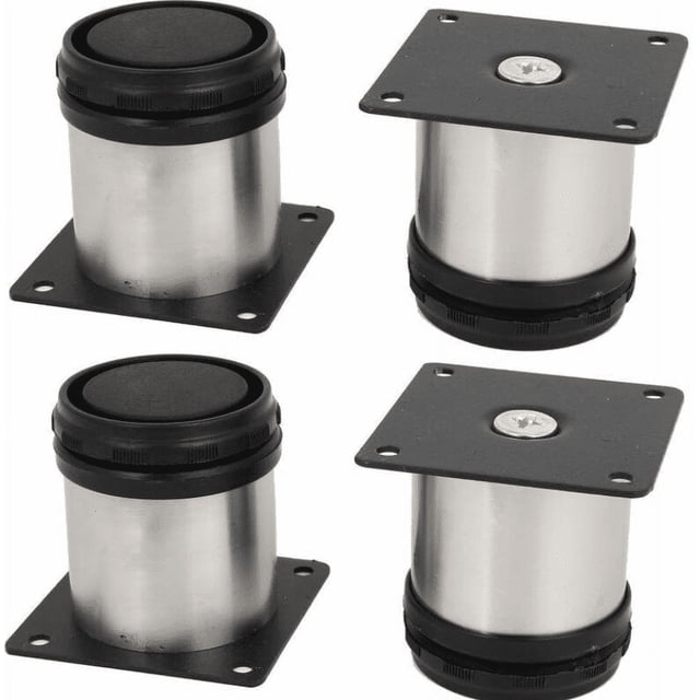 Jinsinto Ensemble de 4 Pieds de Meubles de Cuisine en Acier Inoxydable - Réglables - Ronds - 50 x 60 mm