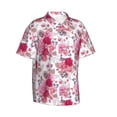 thumbnail image 2 of Balery Peonies And Roses Print Men's Hawaiian Shirts Short Sleeve Beach Shirt Relaxed Fit Vacation Button Down Shirts-XX-Large, 2 of 9