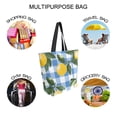 thumbnail image 7 of FORMRS Womens Canvas Tote Bag with Zipper Inner Pocket Shoulder Handbag, Light Blue Plaid, 7 of 7