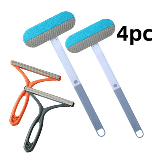 4-piece set Long Handle Multifunctional Double-Sided Hair Removal Brush for Pets