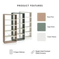 thumbnail image 5 of Furniture Of America Kunskap Wood 5 Open Shelves Bookcase in Cream Weave, 5 of 6
