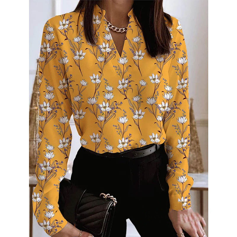Womens Office Work Floral Tshirt Tops Blouse Shirts Plus Size Holiday Casual Tee Shirts