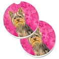 thumbnail image 1 of Pink Yorkie & Yorkshire Terrier Set of 2 Cup Holder Car Coasters, 1 of 1