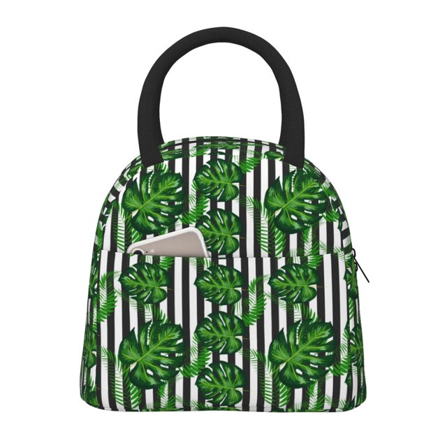 Disketp Palm Greenery Bolsa Térmica para Almuerzo, Lonchera con Abertura Amplia y Gran Capacidad, Organizador Reutilizable para Mujeres, Hombres y Adultos