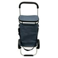 thumbnail image 2 of Foldable Shopping Cart, Grocery Bag Trolley with Wheels, Insulated and Removeable Bag, Aluminum Frame (Navy), 2 of 4