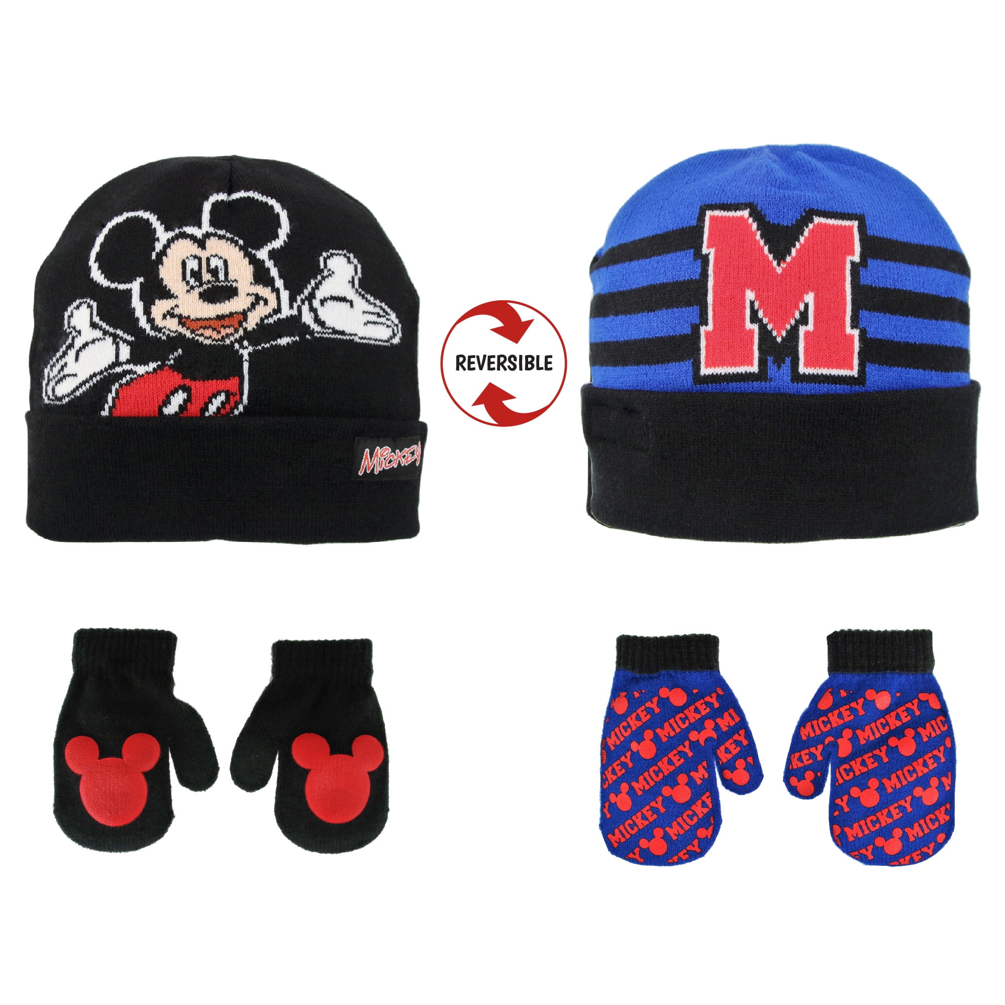 Disney Mickey Mouse Winter Hat and Glove Set Boys Ages 1-4 Multicolor Disney Mickey Mouse Winter Hat and Glove Set Boys Ages 1-4 Multicolor