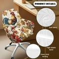 thumbnail image 5 of Whosucclay Rooster Chicken Maple Leaf Print Swivel Accent Chair Covers Anti-Slip Elastic Office Chair Slipcovers Stretch Dining Chair Covers Anti-dust Swivel Armchair Cover Protector, 5 of 7