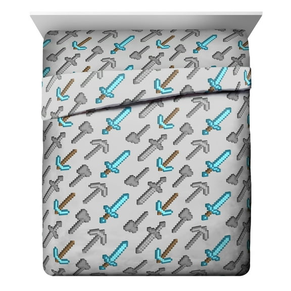 Minecraft Isometric Characters 4 Piece Full Size Bed Sheets Set - Gamer Bedding