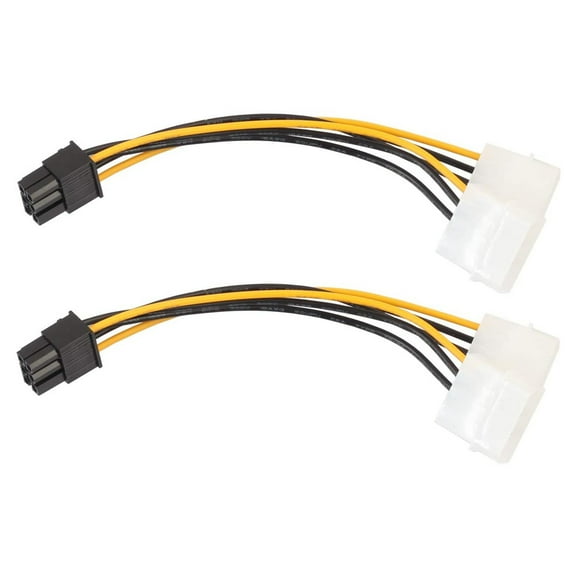 2Pcs/Set Molex 4-Pin to PCI-E 6-Pin Power Connector Y Adapter Cable for Graphics Card