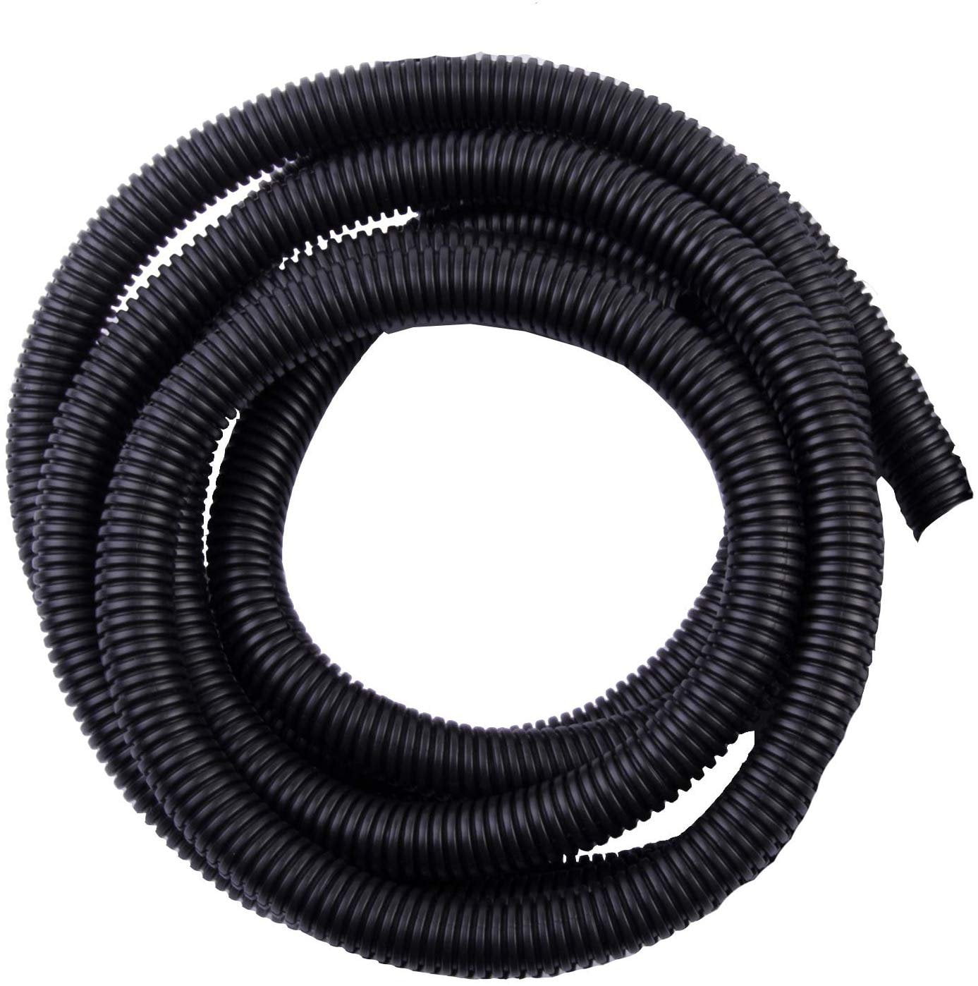 PVC Flex Hose in Black Impact Resistant Durable Crush 1-1/2 in id x 50 ft 