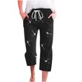 thumbnail image 1 of YDLCAFD Women's Spring And Summer Printed Lace Up Pocket Loose Wide Legged Capris (3), 1 of 4