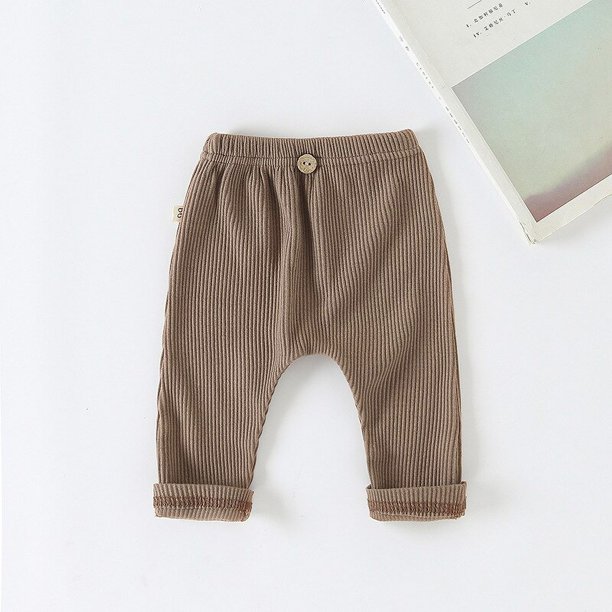 Leggings lisos simples para bebés, pantalones ajustados a rayas que combinan con todo, pantalones elásticos de algodón para niños y niñas recién nacidos