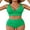 Blue, variant on Asoul High Waisted V Neck Bikini Sets for Womens Tummy Control Two Piece Bathing Suit