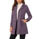 thumbnail image 1 of Abrigo de ante sintético de doble botonadura con solapa de muesca para mujer INSPIRE CHIC XS Gris Púrpura, 1 of 7