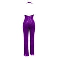 thumbnail image 6 of Fsqjgq Jumpsuits for Women Purple Rompers Overalls Fashion Petite Jumpsuits for Women Shiny Jumpsuit Elegant Shiny Straight Trousers Jumpsuit Nightclub Night Wear One Piece Jumpsuits for Women L, 6 of 6