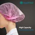 thumbnail image 5 of 100PCs Disposable Pink Bouffant Caps by VASTMED | 100% Latex Free, Non-Woven, Non-Pleated | Hair Net for Food Services Salon Spa Catering and Dust-free, 5 of 7