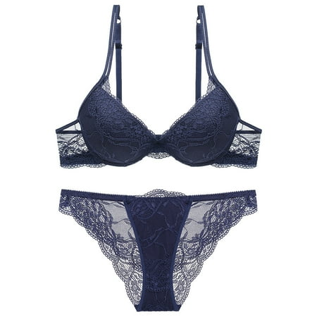 

Womens Underwear Ladies Lingerie Sheer Slim No Cushion Lace Bra Plus Size Underwear Set