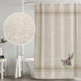 thumbnail image 4 of Winter Pine Branches Christmas Shower Curtain Set with Hooks, Vintage Brown Striped Waterproof Fabric Bathroom Curtains Decor Home Accessories,72 X 84 Inch Extra Long, 4 of 9