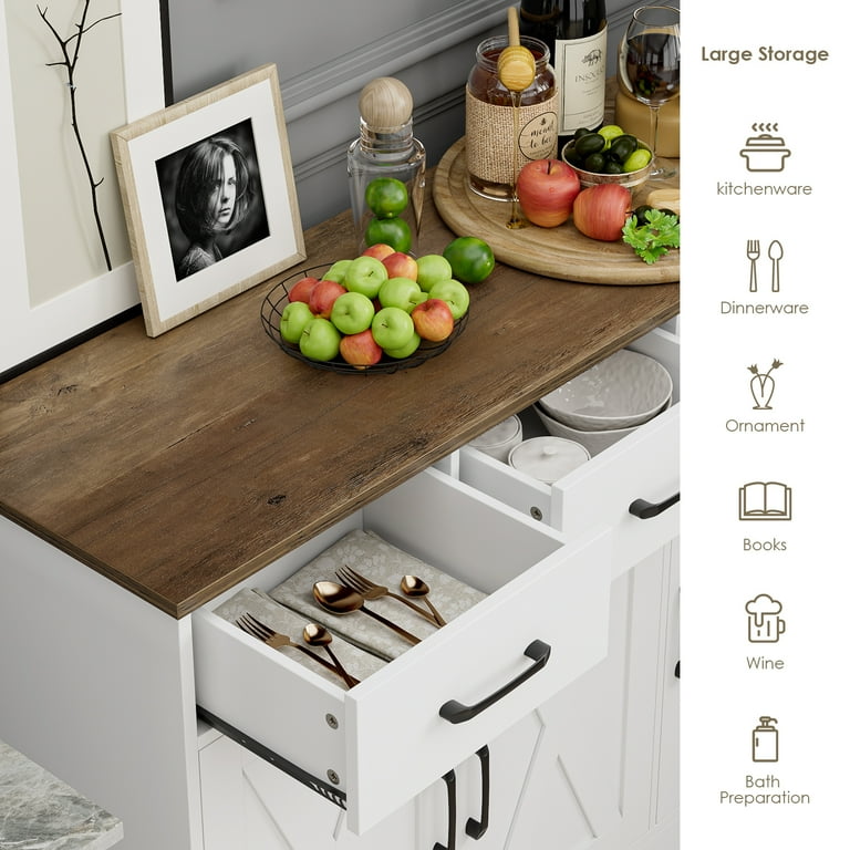 Homfa 42.5'' Kitchen Buffet Sideboard Cabinet, 3 Drawers