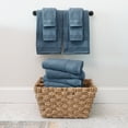 thumbnail image 4 of Noble Linens 6 Piece Farmhouse Cotton Bath Towel Set, Light Blue, 4 of 11