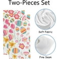 thumbnail image 2 of 2 Pcs Face Bath Towels Set Easter Eggs and Flowers Washcloths for Bathroom Hotel Kitchen, 30"x15", Absorbent Soft Hand Fingertip Towels, 2 of 6