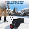 thumbnail image 2 of Pelle à Neige Pousse-Neige Robuste avec Lame en Plastique Extra Grand de 39 Pouces, Hauteur Réglable à 5 Niveaux, Roues de 25 cm, Poignée Ergonomique à Double Tige pour Entrées et Trottoirs, 2 of 8