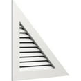 thumbnail image 2 of Ekena Millwork 38"W x 15 3/4"H Right Triangle Gable Vent - Right Side (51 1/2"W x 21 3/8"H Frame Size) 5/12 Pitch Functional, PVC Gable Vent with 1" x 4" Flat Trim Frame, 2 of 14