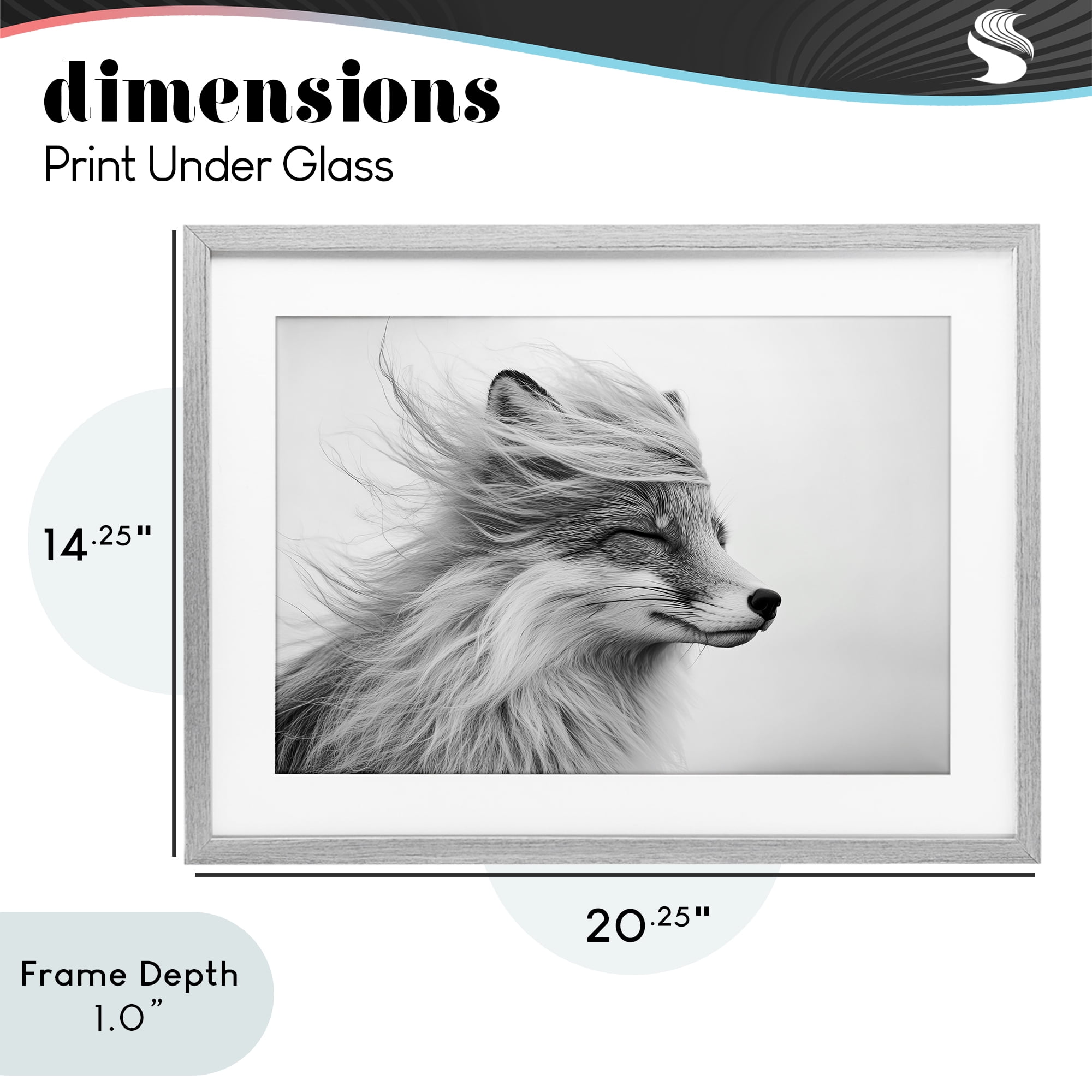Stupell Industries Easy Breezy Fox Gray Framed Print Under Glass, design by Tina LeCour