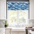 thumbnail image 2 of Coastal Waves Valances for Windows Farmhouse Kitchen Curtains Valances Rod Pocket Valance Curtains for Kitchen Windows Summer Beach Ocean Nautical Watercolor Window Valances for Bathroom 42"x18", 2 of 6