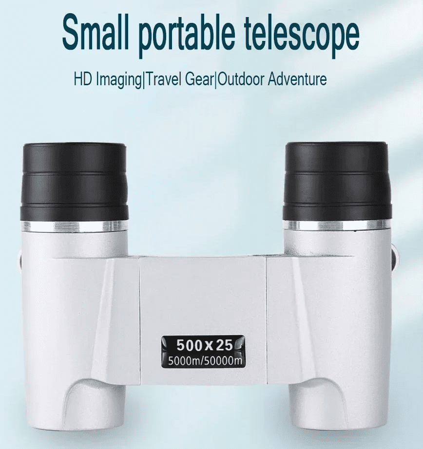 500x25 High Power HD Low Light Level Night Vision Binoculars Portable Travel 5000M Long Range Folding Mini Telescope Optics