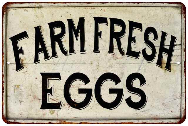 Pattern Pop Personalized Farm Fresh Eggs Rustic Barnwood Look Metal Sign 8x12 Inches 