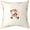 Ivory, variant on Violet Linen Santa Claus Holly Bows Embroidery Pattern, Polyester Cutwork Embroidered, White, 18 Inch x 18 Inch, Decorative Throw Pillow