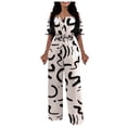thumbnail image 1 of Gibobby Monos de Moda Mono de moda con cintura estampada de un hombro de verano para mujer(Beige， S), 1 of 5