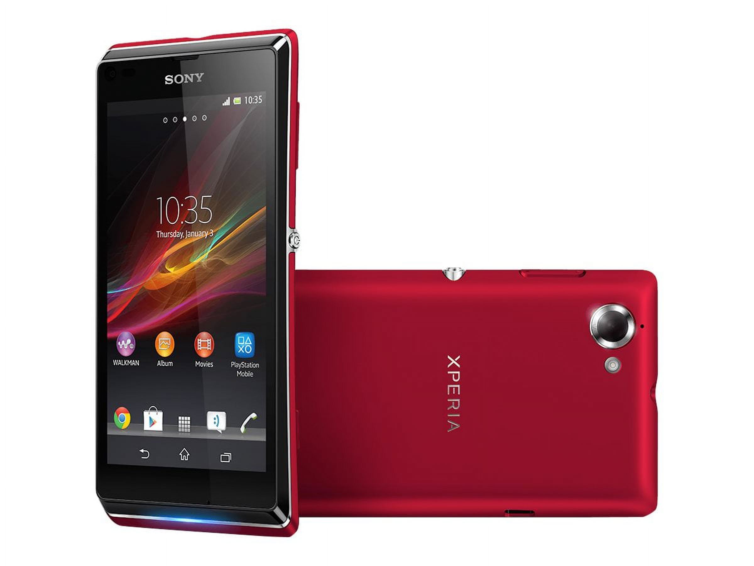 Sony XPERIA L - 3G smartphone - RAM 1 GB / Internal Memory 8 GB - microSD slot - 4.3" - 480 x 854 pixels - rear camera 8 MP - red - image 3 of 6