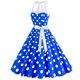 thumbnail image 4 of Puntoco Vestidos Mujer Verano Moda Mujer Corte Contraste Cuello Alto Lunares Vestido Grande, 4 of 5